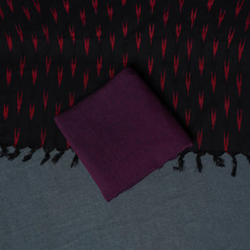 Pochampally Ikat Cotton Unstitched Dress Material: Kurta, Bottom with Dupatta 22