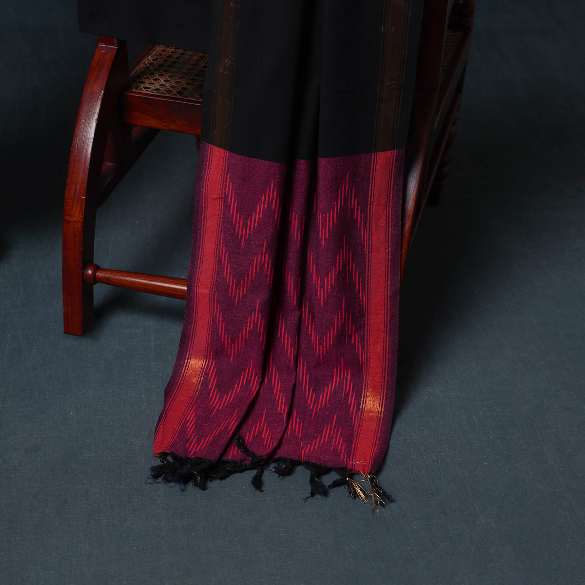 Pochampally Ikat Cotton Unstitched Dress Material: Kurta, Bottom with Dupatta 23