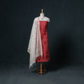 Lucknowi Chikankari Hand Work Unstitched Dress Material: Kurta & Dupatta with Jewellery 08