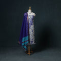 Lucknowi Chikankari Hand Work Unstitched Dress Material: Kurta & Dupatta with Jewellery 09