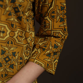 Ajrakh Hand Block Print Natural Dyed Cotton A-Line Long Kurta for women 39