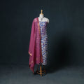 Lucknowi Chikankari Hand Work Unstitched Dress Material: Kurta & Dupatta with Jewellery 10