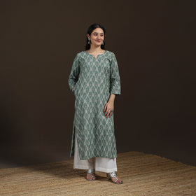 Pochampally Ikat Cotton Straight Long Kurta for Women 18
