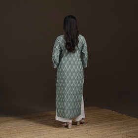 Pochampally Ikat Cotton Straight Long Kurta for Women 18