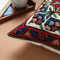 Multicolor - Original Chain Stitch Crewel Wool Thread Hand Embroidery Cushion Cover (16 x 16 in)