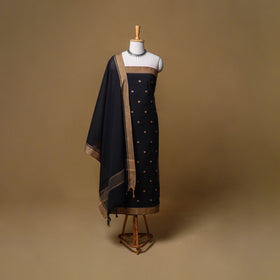 Jacquard Buti Cotton Unstitched Dress Material: Kurta, Bottom with Dupatta 01