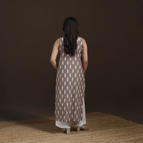 Pochampally Ikat Cotton Sleeveless Straight Long Kurta for Women 42