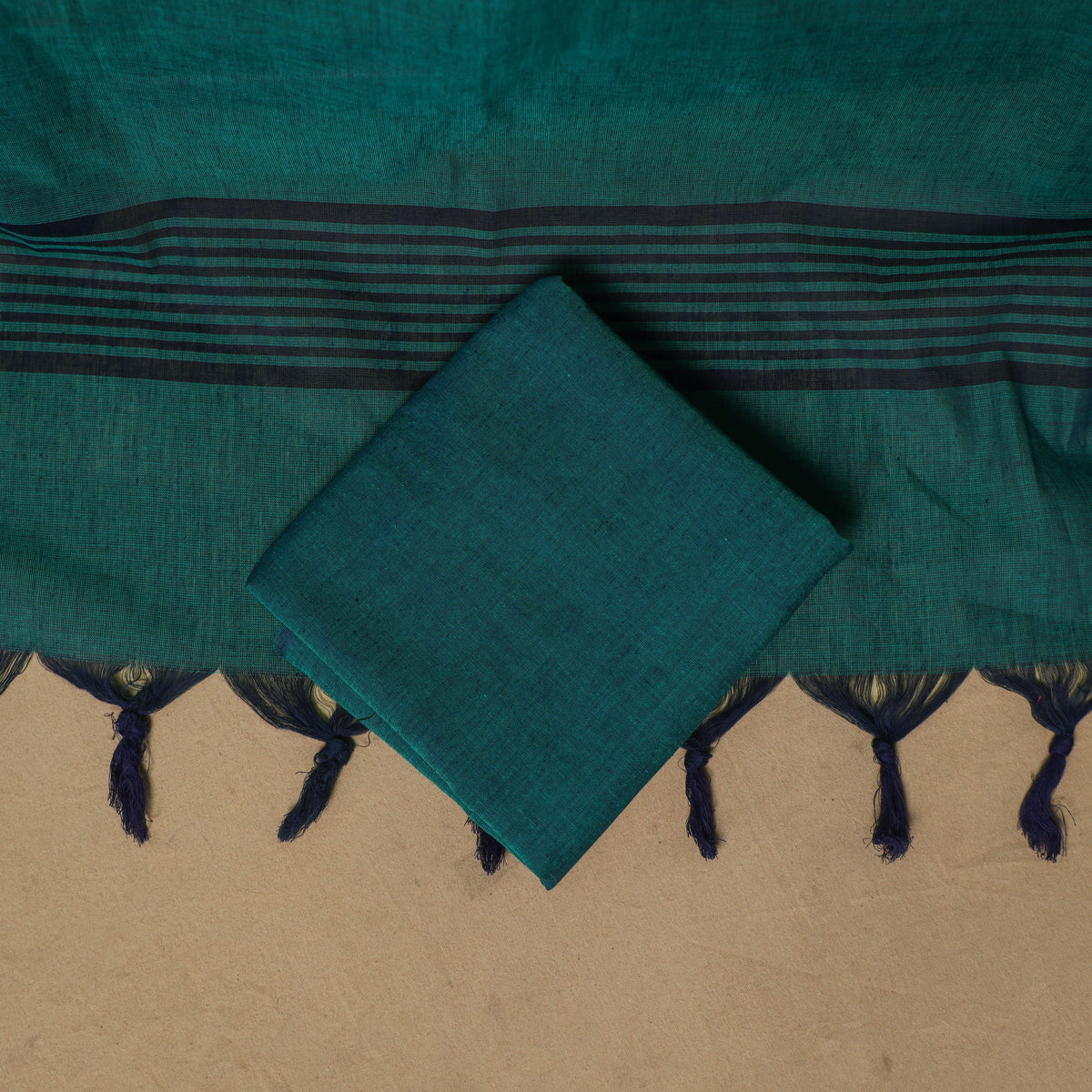 Jacquard Buti Cotton Unstitched Dress Material: Kurta, Bottom with Dupatta 02