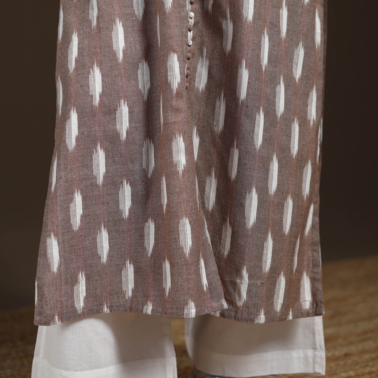 Pochampally Ikat Cotton Sleeveless Straight Long Kurta for Women 42