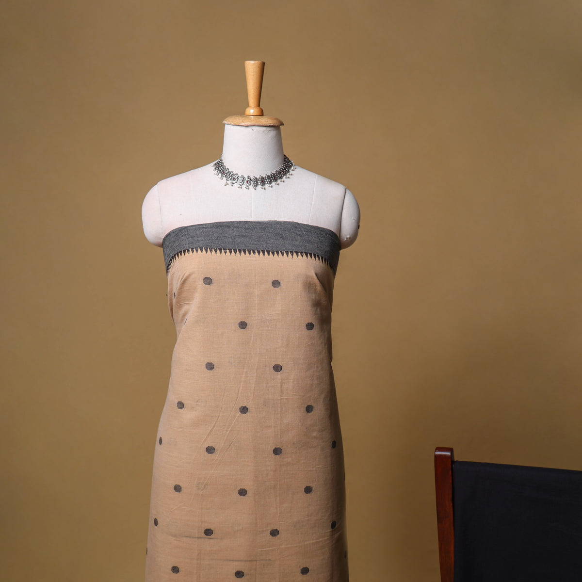 Jacquard Buti Cotton Unstitched Dress Material: Kurta, Bottom with Dupatta 03