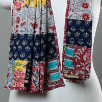 Patchwork Block Printed Cotton Sanganeri Stole 11