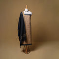 Jacquard Buti Cotton Unstitched Dress Material: Kurta, Bottom with Dupatta 03