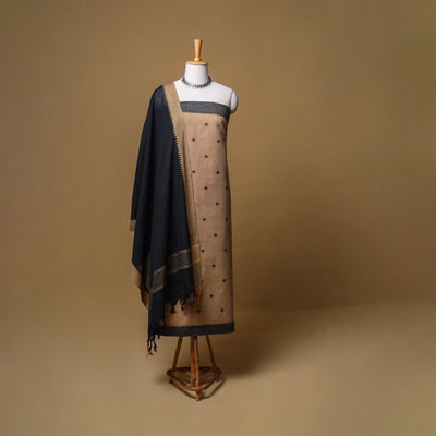 Jacquard Buti Cotton Unstitched Dress Material: Kurta, Bottom with Dupatta 03