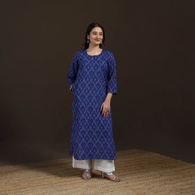 Pochampally Ikat Cotton Straight Long Kurta for Women 36