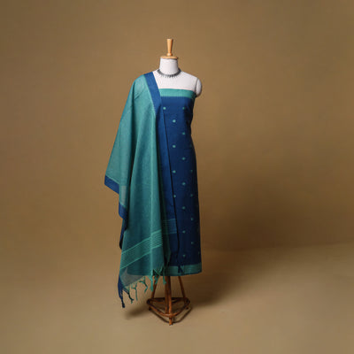 Jacquard Buti Cotton Unstitched Dress Material: Kurta, Bottom with Dupatta 04