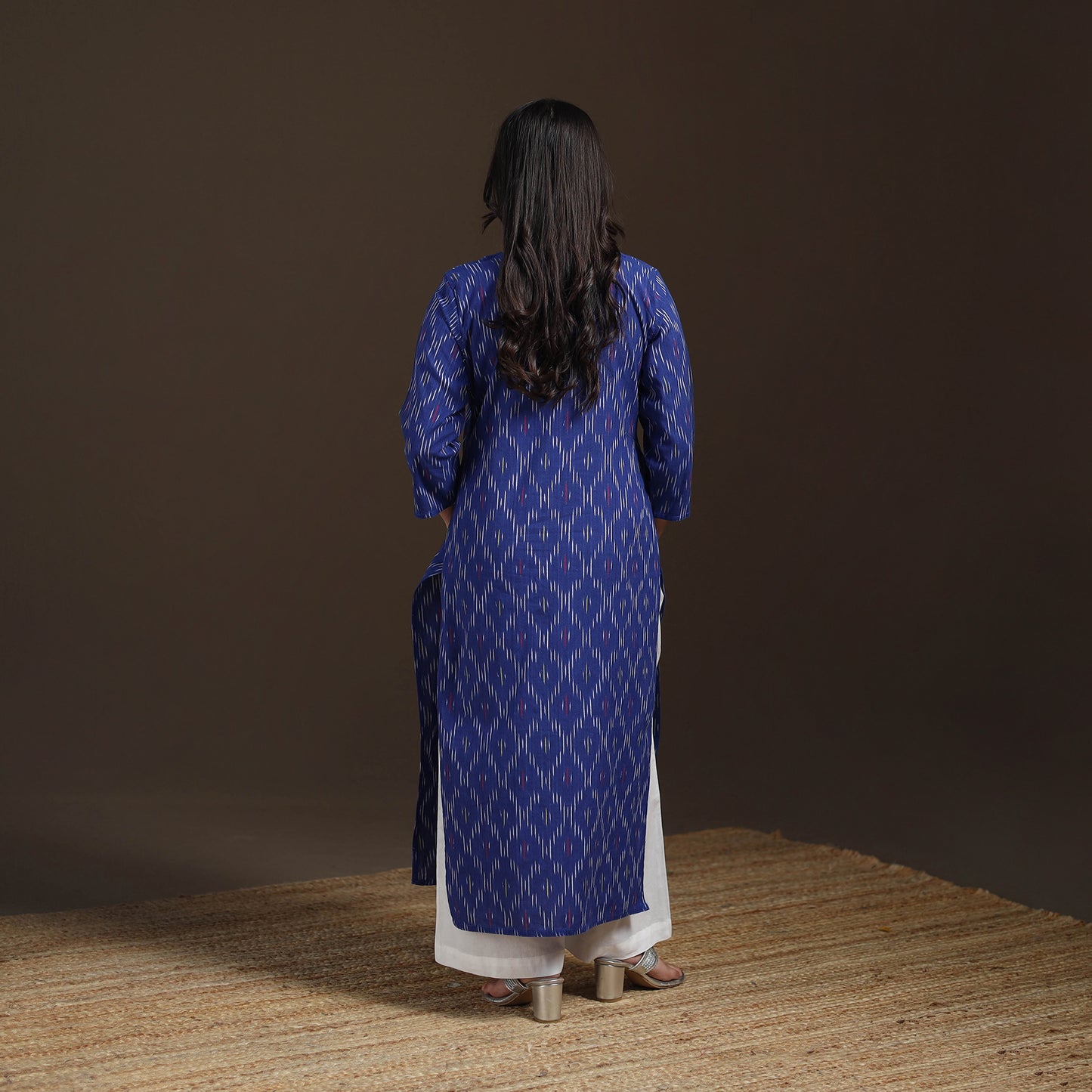 Pochampally Ikat Cotton Straight Long Kurta for Women 36