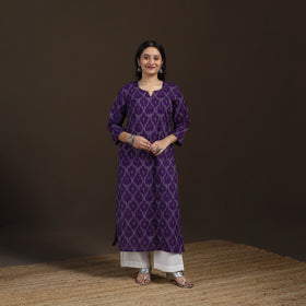 Pochampally Ikat Cotton Straight Long Kurta for Women 20