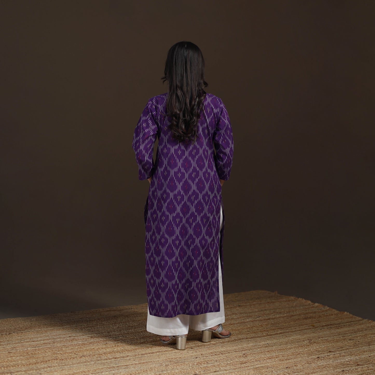 Pochampally Ikat Cotton Straight Long Kurta for Women 20