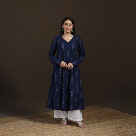 Pochampally Ikat Cotton A-Line Long Kurta for Women 10