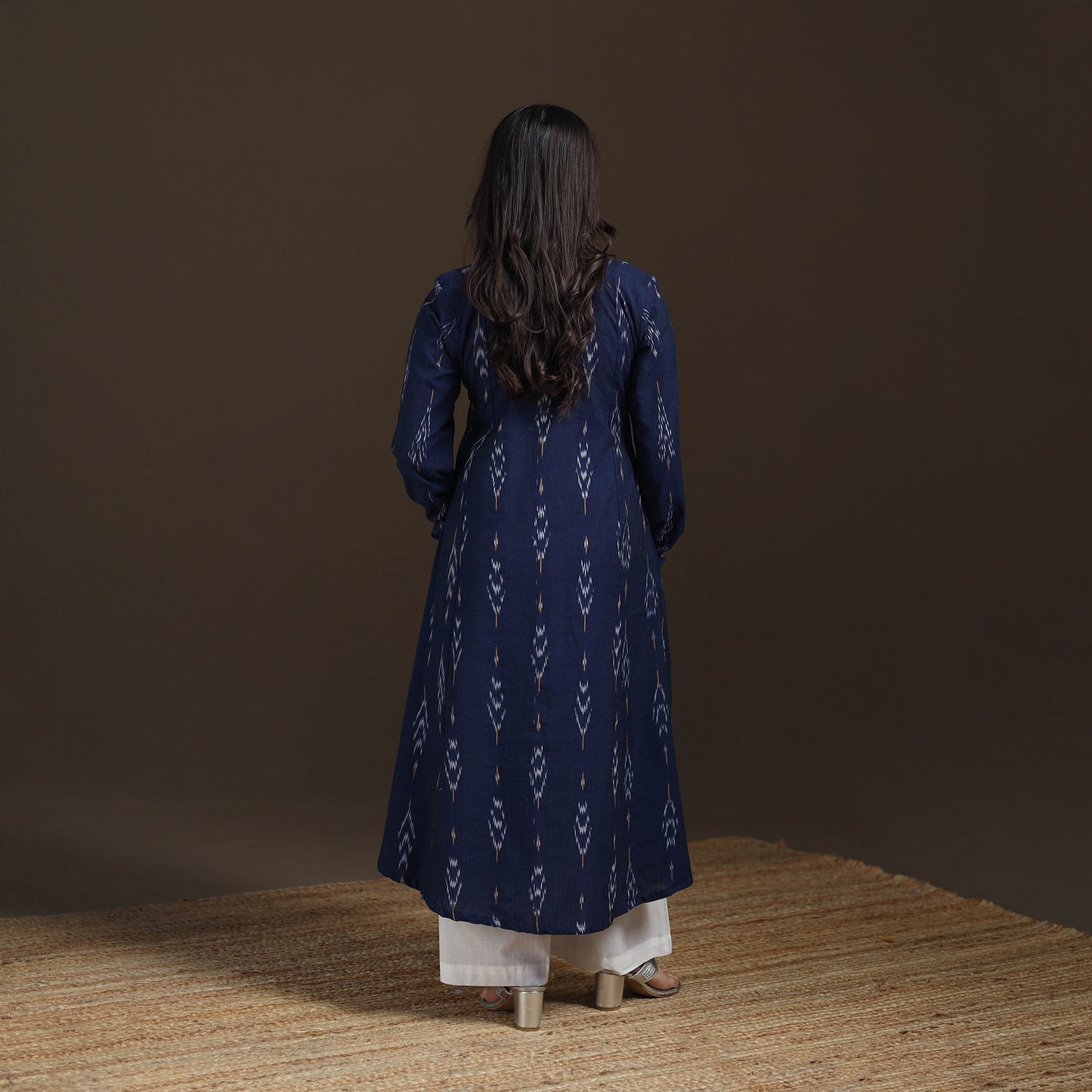 Pochampally Ikat Cotton A-Line Long Kurta for Women 10