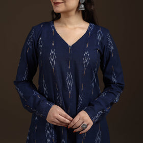Pochampally Ikat Cotton A-Line Long Kurta for Women 10