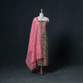 Lucknowi Chikankari Hand Work Unstitched Dress Material: Kurta & Dupatta with Jewellery 15