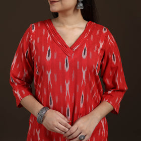 Pochampally Ikat Cotton Straight Long Kurta for Women 23