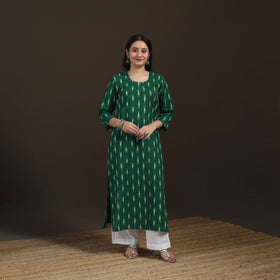 Pochampally Ikat Cotton Straight Long Kurta for Women 38