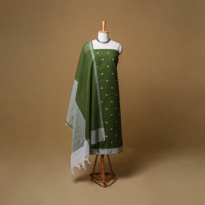 Jacquard Buti Cotton Unstitched Dress Material: Kurta, Bottom with Dupatta 06