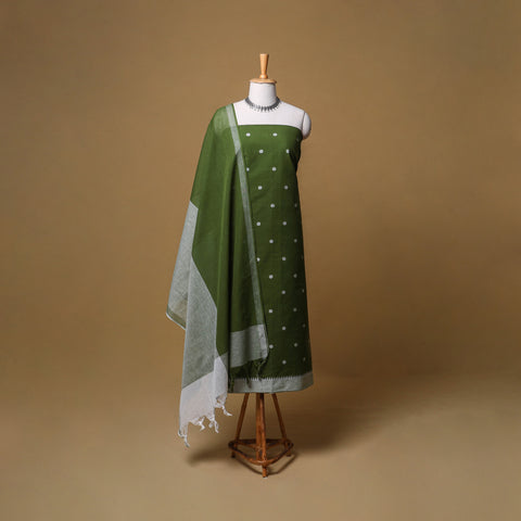 Jacquard Buti Cotton Unstitched Dress Material: Kurta, Bottom with Dupatta 06