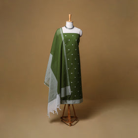 Jacquard Buti Cotton Unstitched Dress Material: Kurta, Bottom with Dupatta 06