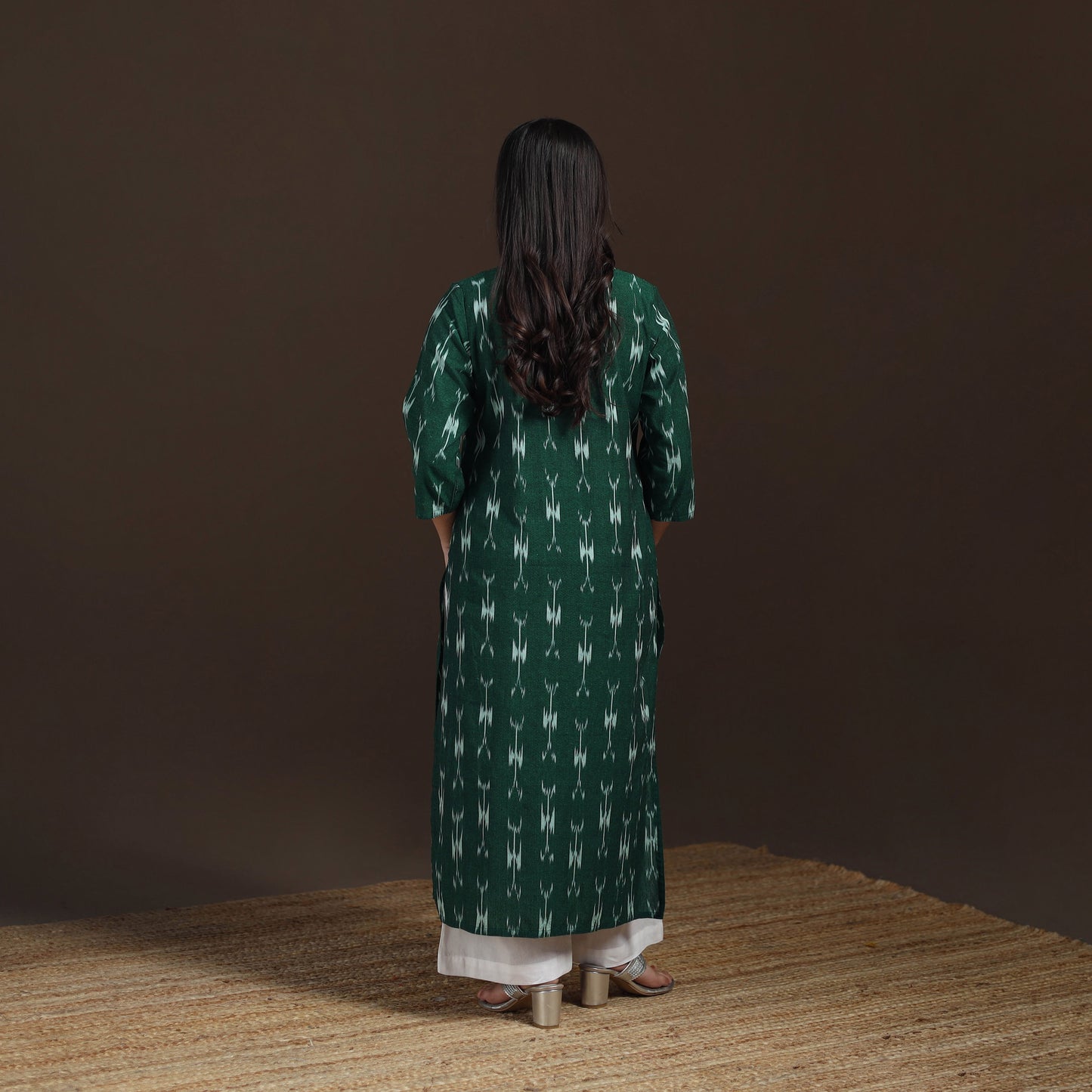Pochampally Ikat Cotton Straight Long Kurta for Women 22