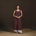 Pochampally Ikat Cotton Sleeveless Straight Long Kurta for Women 40