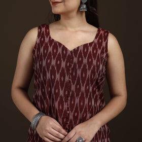 Pochampally Ikat Cotton Sleeveless Straight Long Kurta for Women 40