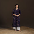 Pochampally Ikat Cotton Straight Long Kurta for Women 25