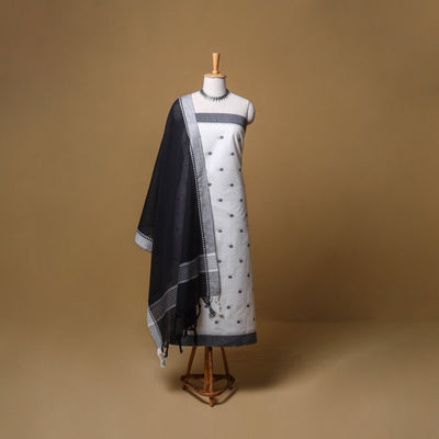 Jacquard Buti Cotton Unstitched Dress Material: Kurta, Bottom with Dupatta 08