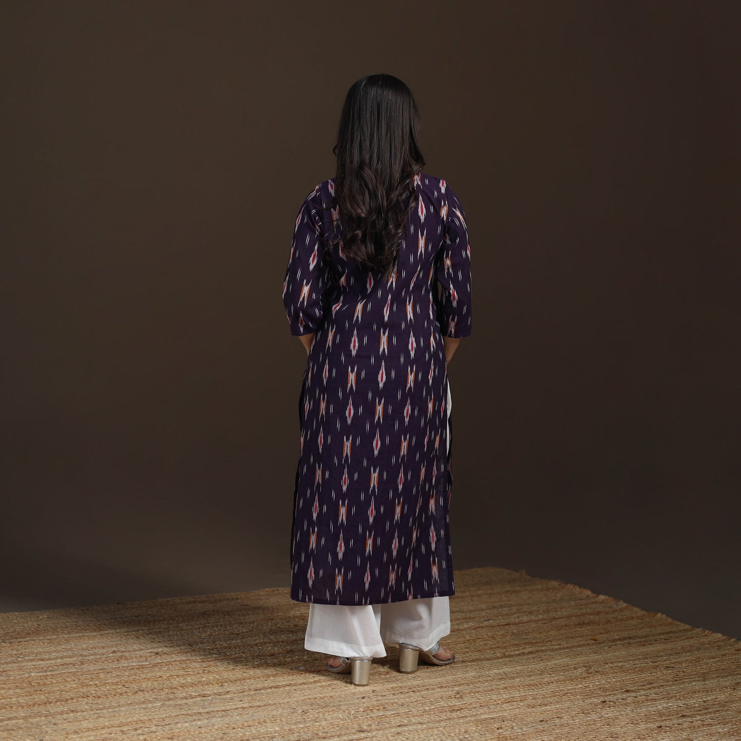 Pochampally Ikat Cotton Straight Long Kurta for Women 25