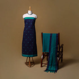 Jacquard Buti Cotton Unstitched Dress Material: Kurta, Bottom with Dupatta 10