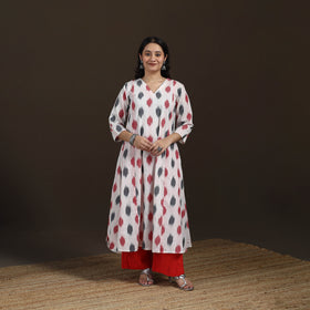 Pochampally Ikat Cotton A-Line Long Kurta for Women 15