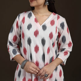 Pochampally Ikat Cotton A-Line Long Kurta for Women 15