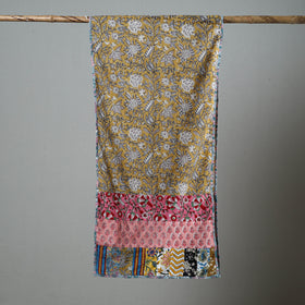 Multicolor - patchwork printed cotton sanganeri stole 06