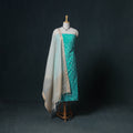 Lucknowi Chikankari Hand Work Unstitched Dress Material: Kurta & Dupatta with Jewellery 20