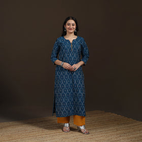Pochampally Ikat Cotton Straight Long Kurta for Women 32