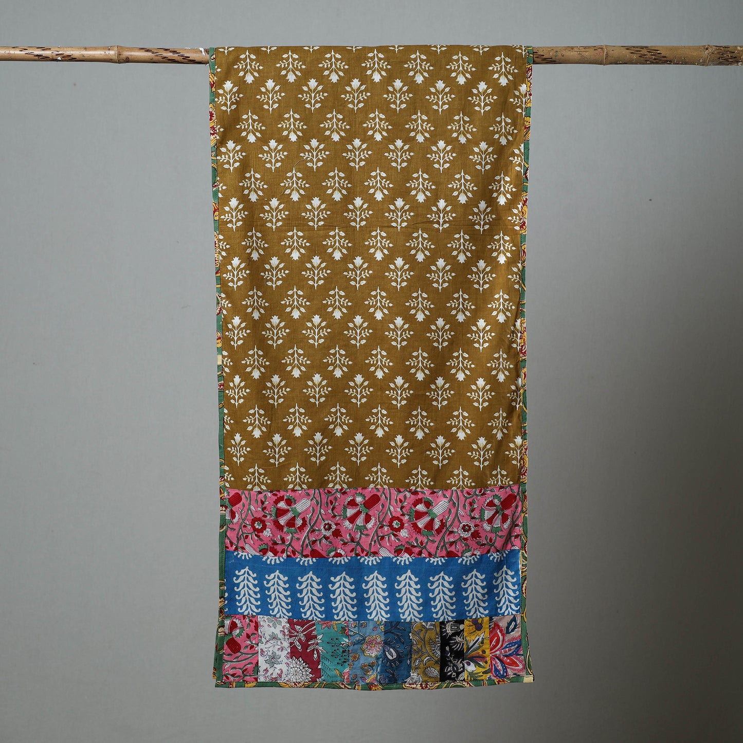 Patchwork Block Printed Cotton Sanganeri Stole 10