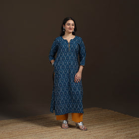 Pochampally Ikat Cotton Straight Long Kurta for Women 32