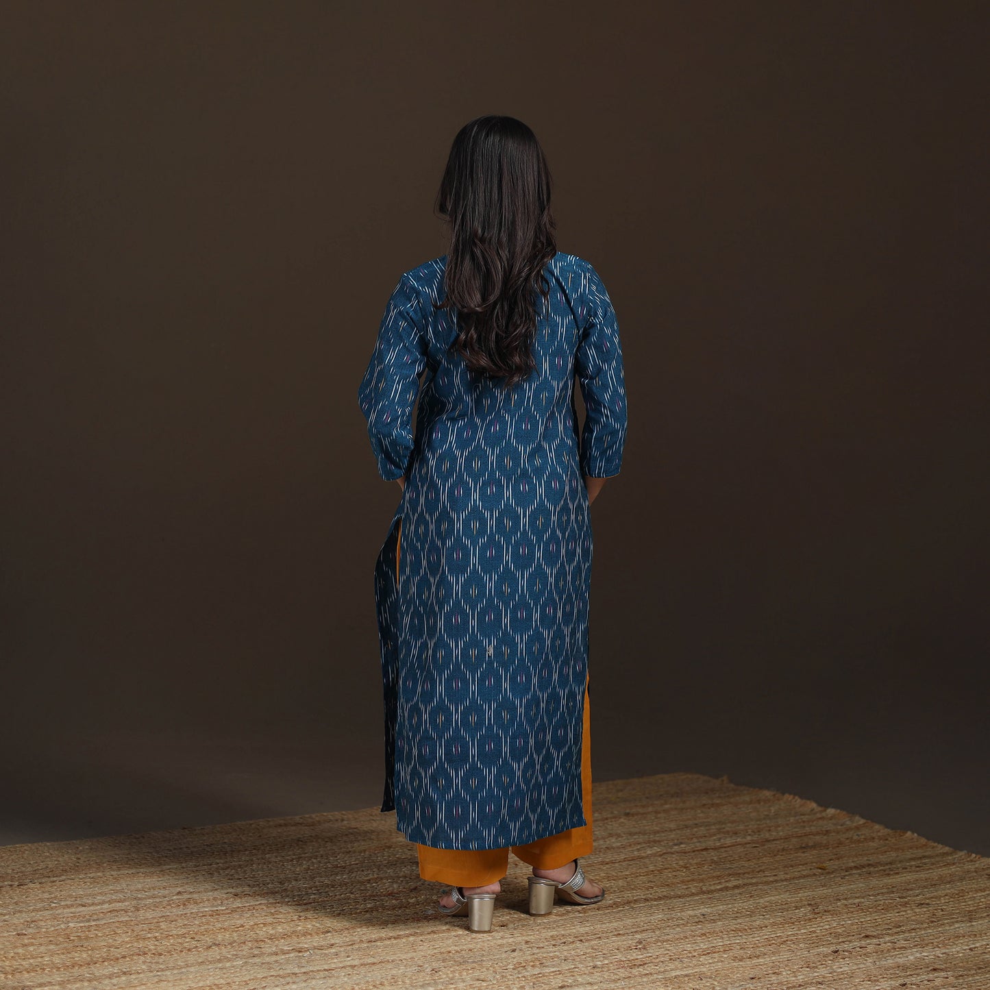 Pochampally Ikat Cotton Straight Long Kurta for Women 32