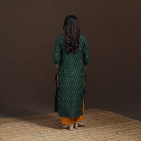 Sequin Work Pochampally Ikat Cotton Straight Long Kurta for Women 27