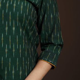 Sequin Work Pochampally Ikat Cotton Straight Long Kurta for Women 27
