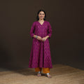 Pochampally Ikat Cotton A-Line Long Kurta for Women 06