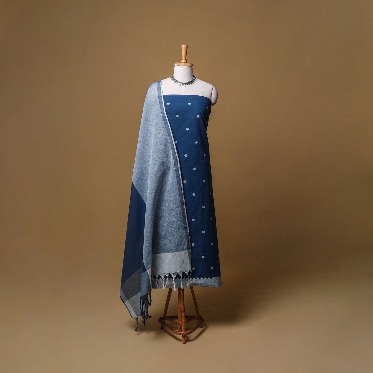 Jacquard Buti Cotton Unstitched Dress Material: Kurta, Bottom with Dupatta 13
